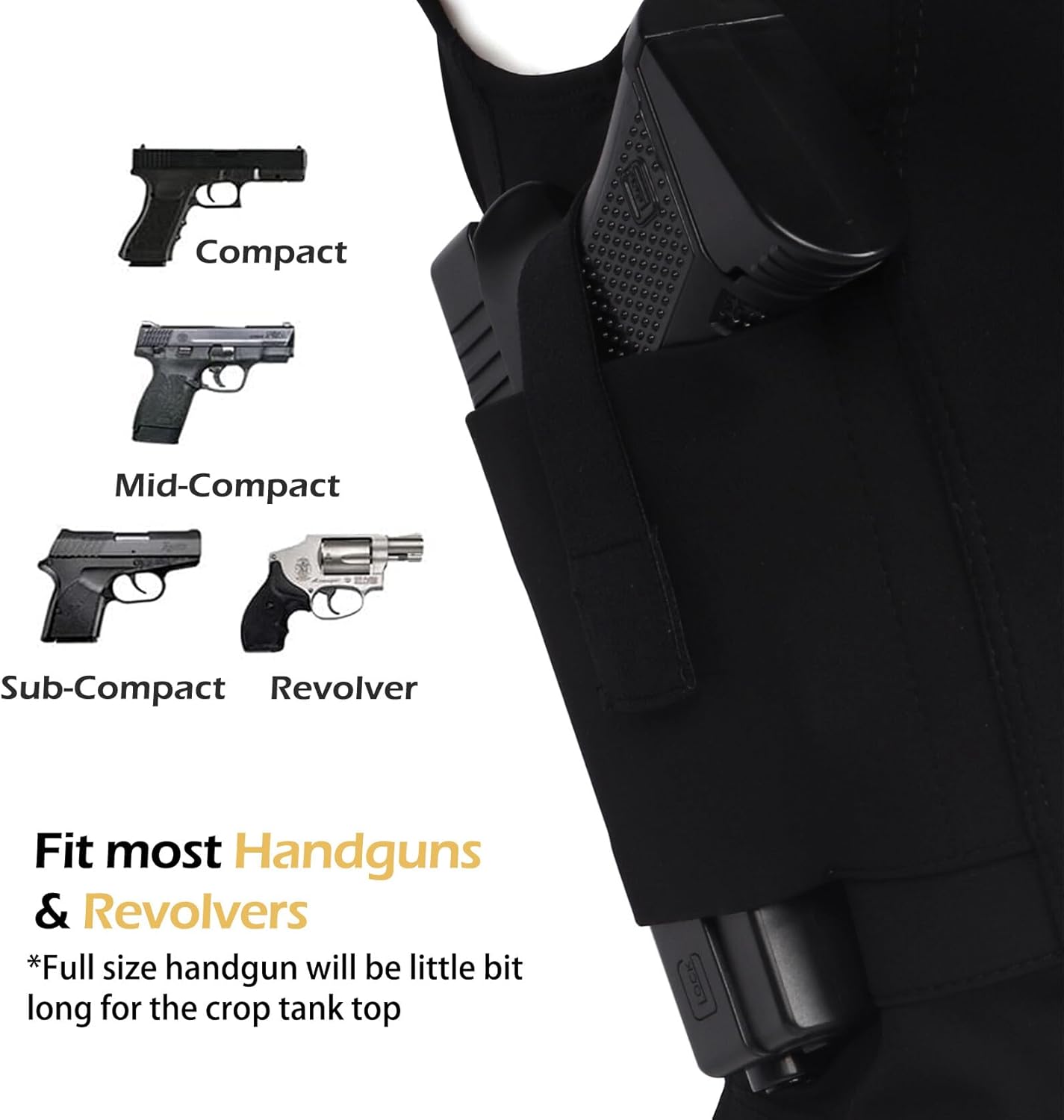 Lilcreek Sports Bra Holster for Concealed Carry: Women's Crop Tank Top & Shirt - Image 4