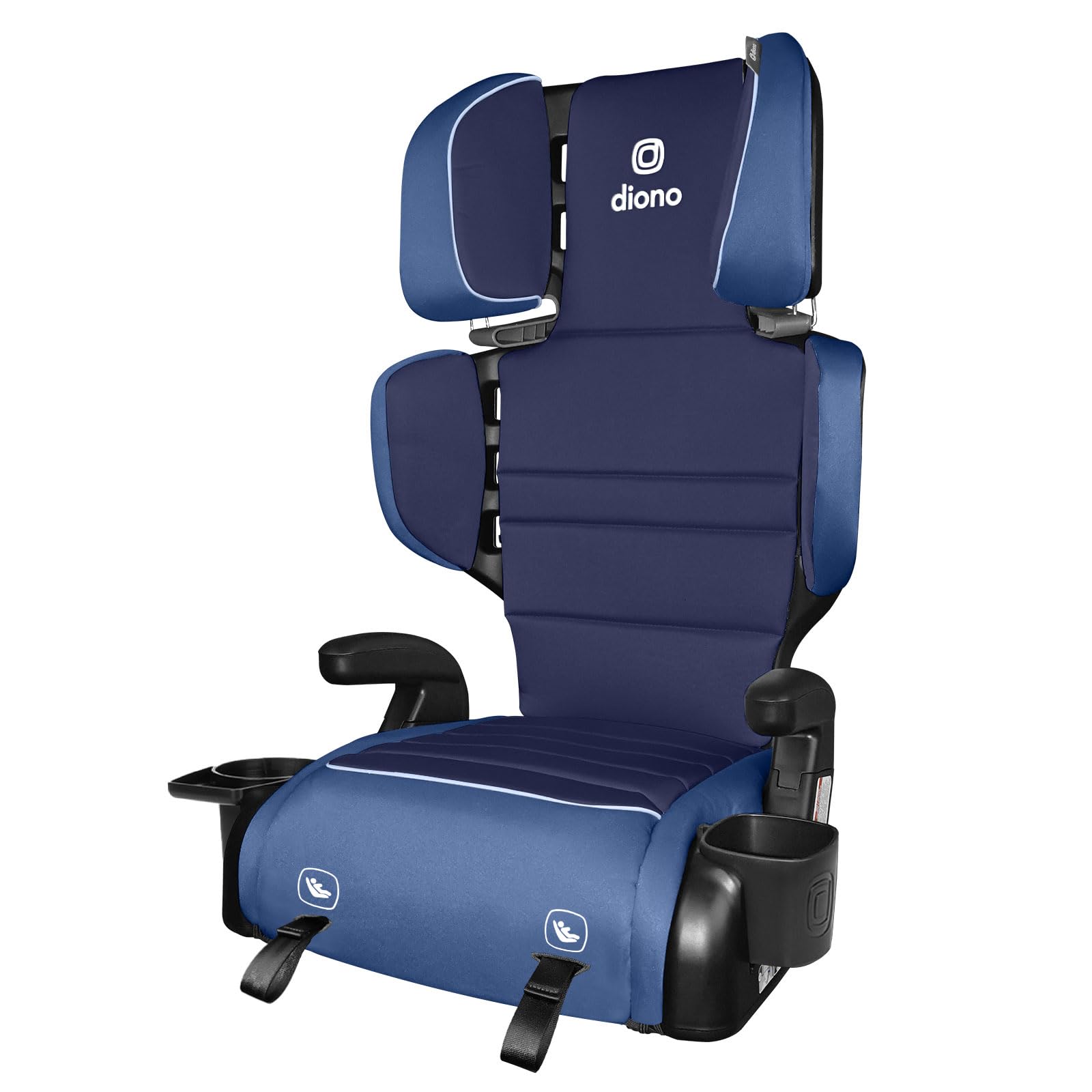 Diono Connect3 RXT 2-in-1 High Back Booster, Slim Fit 3-Across in Many Mid-Sized Sedans and SUVs, for Children from 40-120 lbs., Lightweight with Latch, Blue Surge