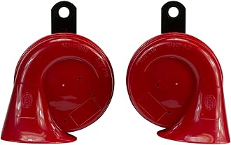 HELLA 007424801 Twin Trumpet High/Low Tone 12V Horn Kit with Bracket, Red