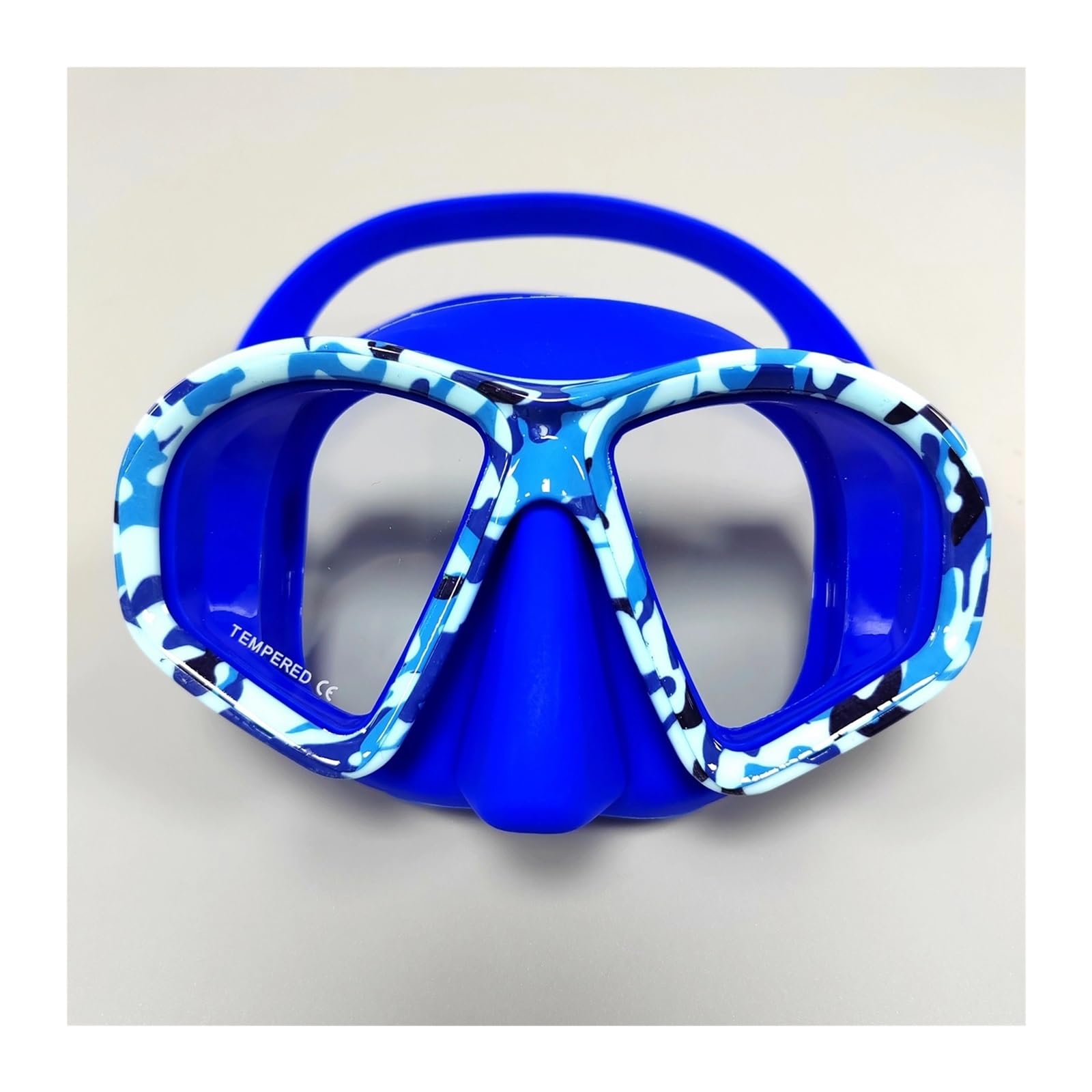 Masque Masques de plongée Masque de plongée sous-Marine Camouflage Anti-buée équipement de pêche au harpon Masque de Natation(Pink White)