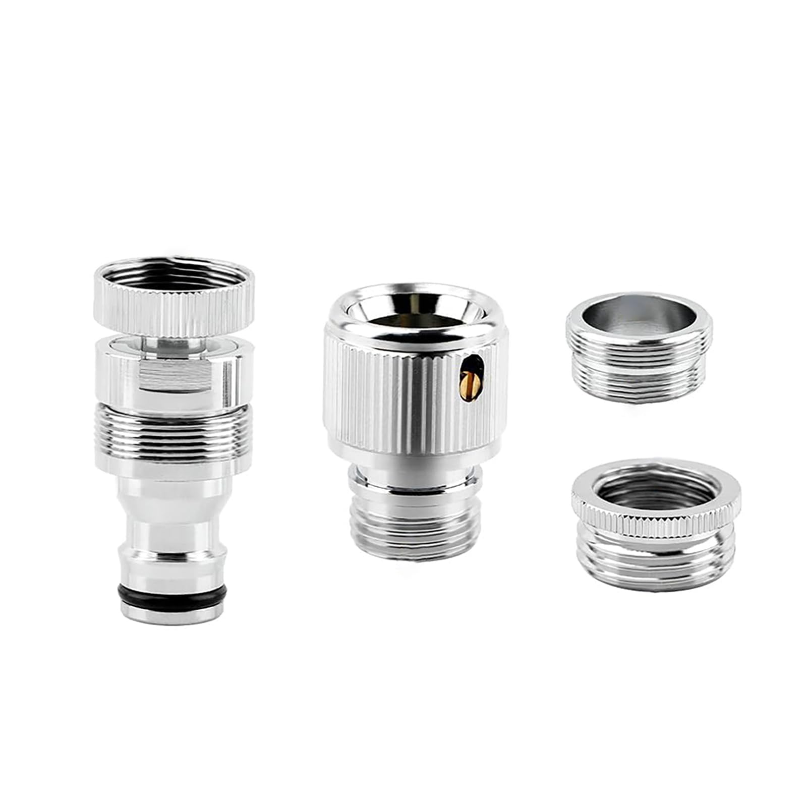Alksubbm Of 4 Sink Faucet Quick Connectors with Aerator Faucet Adapters for Easy Attachment to Garden Hoses and Shower Hoses Garden Hose Adapter