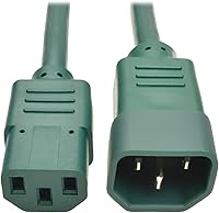 Vista 14 de Tripp Lite Cable de extensión de alimentación estándar para computadora, 10A, 18 AWG (IEC-320-C14 a IEC-320-C13), naranja, 2 pies (P004-002-AOR)
