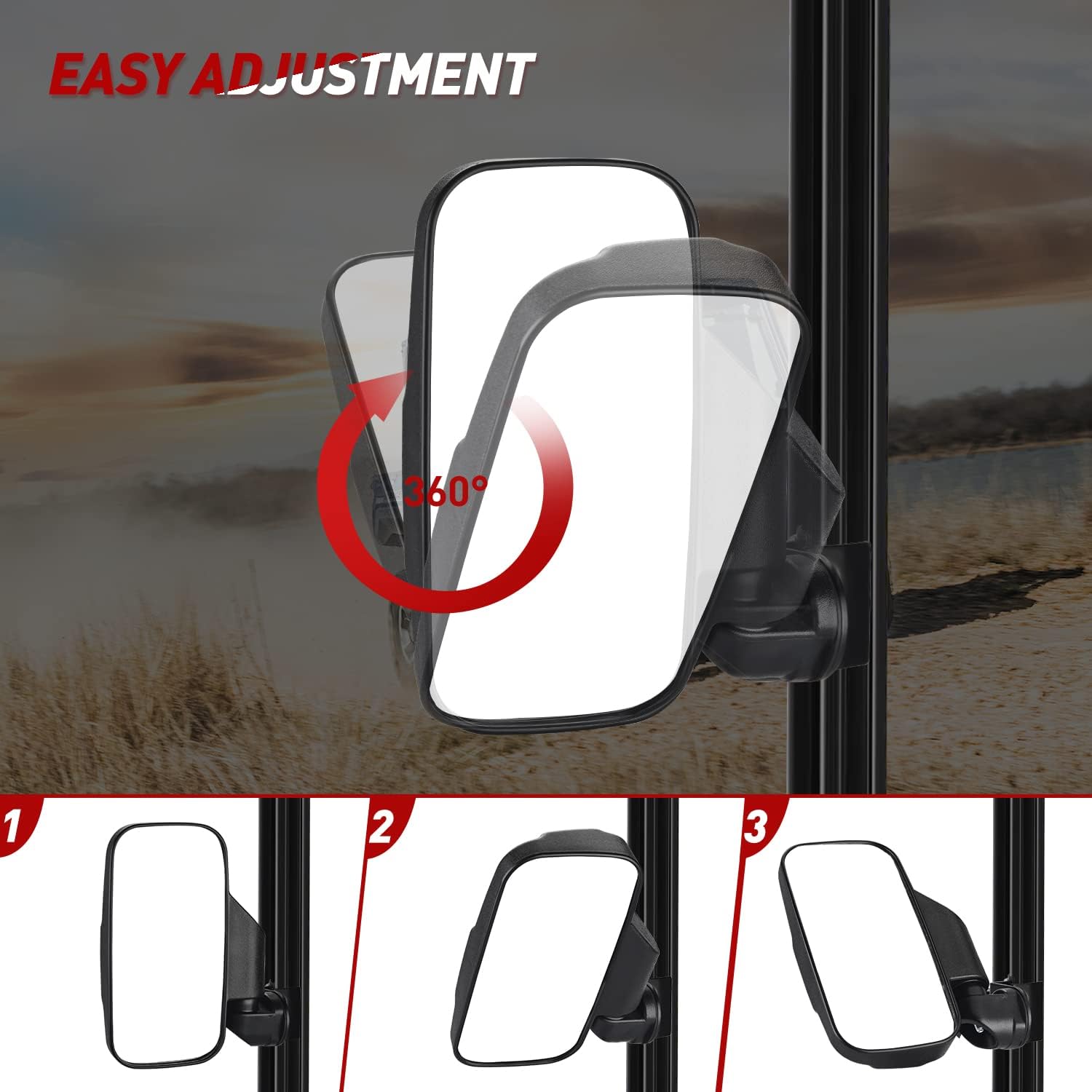 Frokom Ranger side mirrors,UTV Side Mirrors Compatible with 2015-2023 Polaris Ranger 1000/2015-2021 Ranger 570/2017-2023 Ranger 500/2013-2019 Ranger XP 900/Can-Am Defender Maverick Trail, Break away