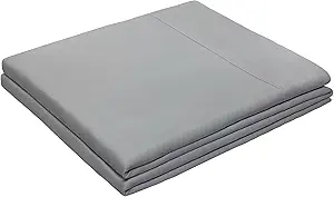 HBHLFZ Full Flat Sheet - Ultra Soft Polyester Top Sheet - Hotel Quality Bed Sheets - Comfortable Wrinkle-Free - Easy to Care for - 1 Full Flat Sheet Only(Full,Gray)