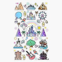 Happiest Place On Earth Collection. It'S A Small World Haunted Mansion Princess Castle Manatee Ferris Wheel Theme Park. Sticker Bumper Sticker Vinyl Decal 5"