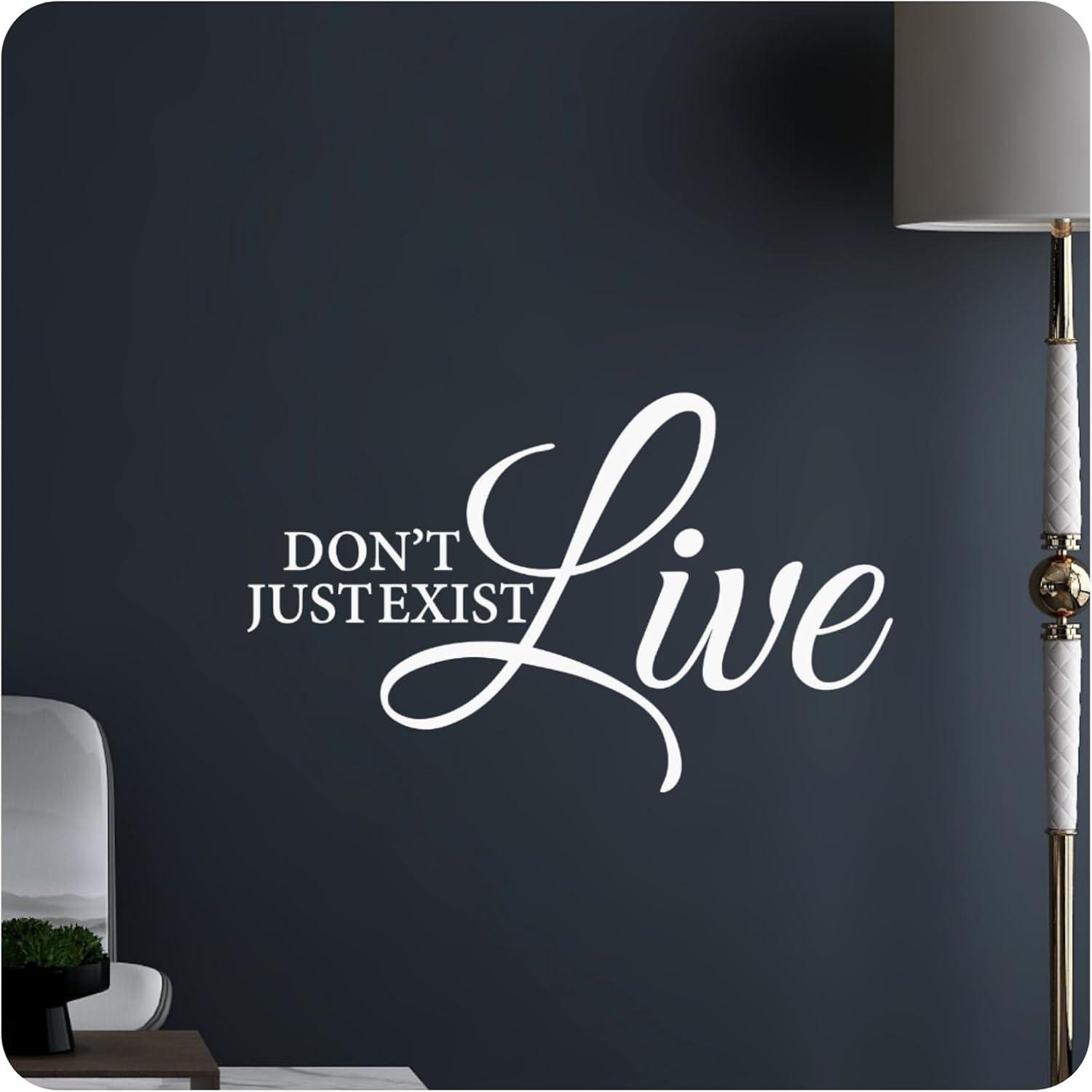 My Vinyl Story - Don't Just Exist, Live - Motivational Inspirational Wall Decal Sticker Quote Vinyl Art Decor for Home Bedroom Classroom Positive Affirmation, Removable (Black, 22x14 inches)