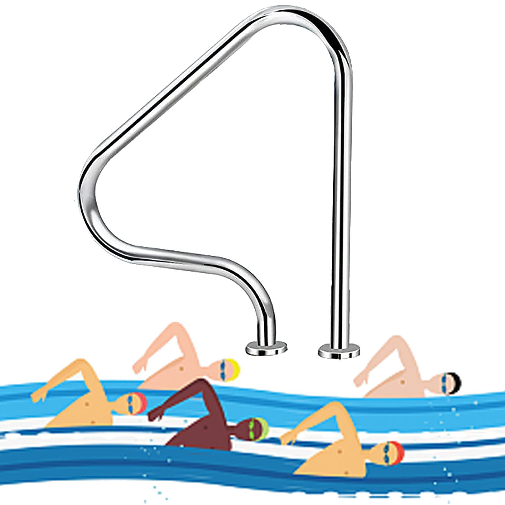 Main courante de piscine en inox pour sécuriser les baignades en famille tout l'été