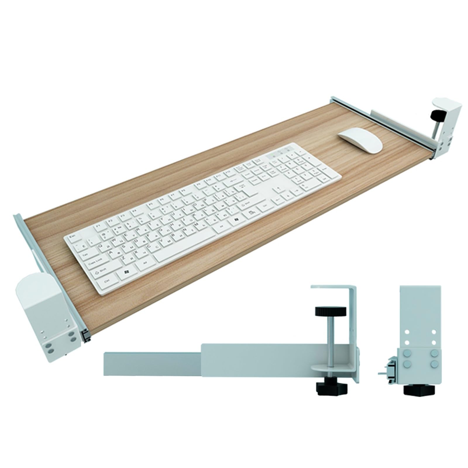 CVJdfhRE desk extender， No Drilling Required, Ergonomic Desk Extender Arm Support Reduce Fatigue For Home/Office(Black,75x30cm(30x12Inch))