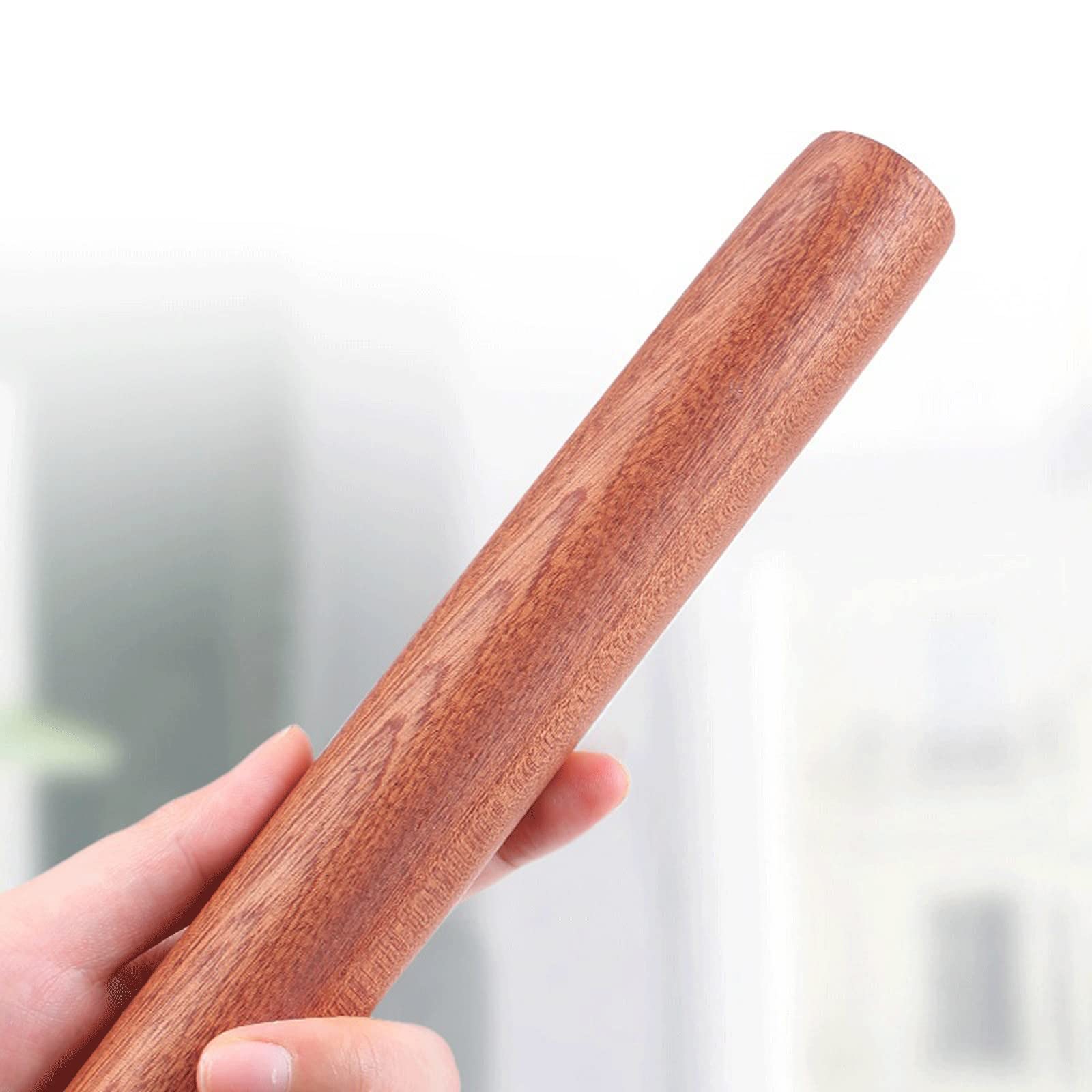 Rodillo de madera para hornear, herramienta de cocina de madera maciza para repostería, pan, pizza y fondant, perfecto para cocineros caseros y entusiastas de la repostería