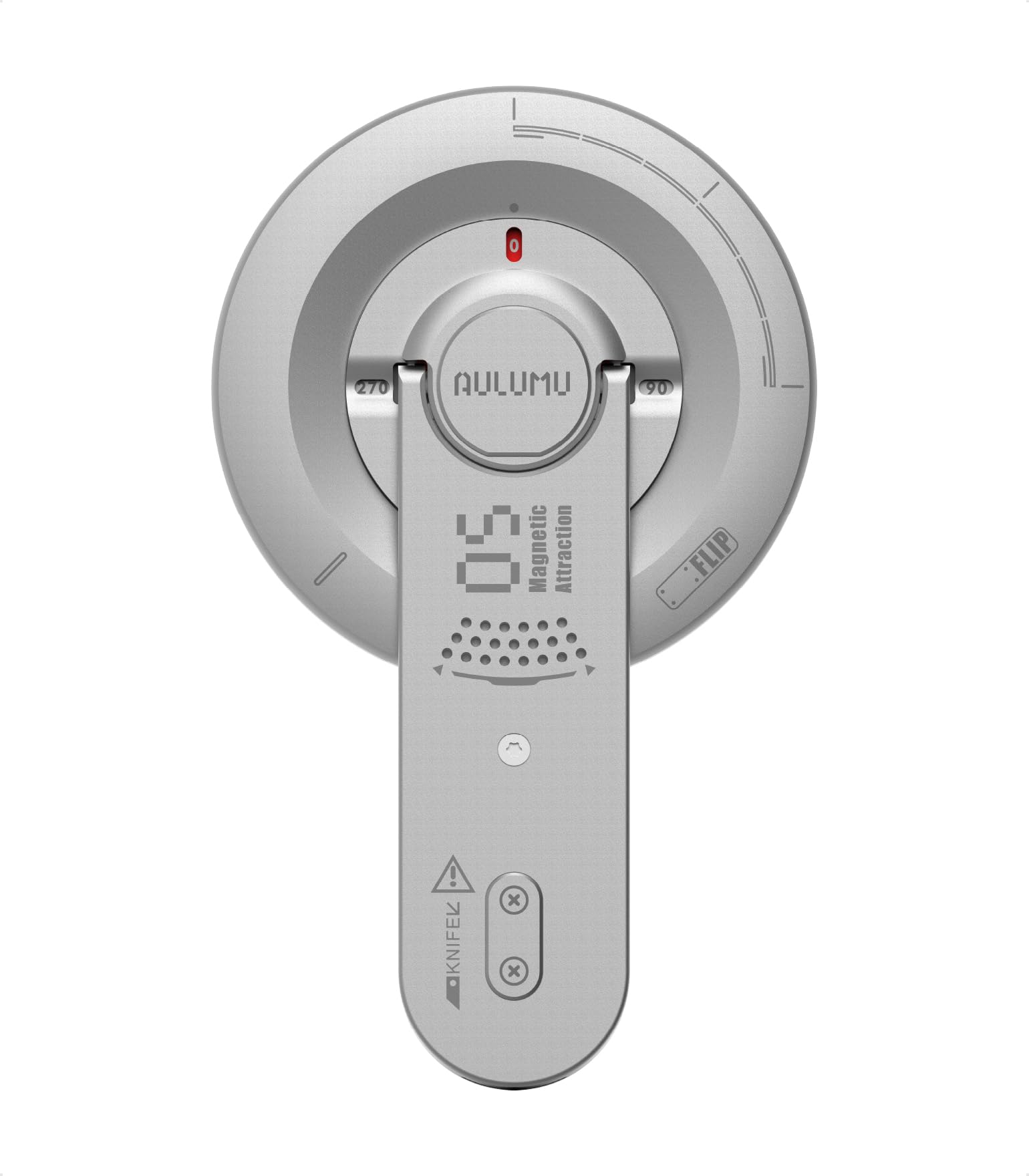 Aulumu G05 Air Handyhalterung MagSafe Ring mit Ständer und Griffe, 360° Drehbarer Handy Magnethalter mit Kartonöffner, Ultradünnen MagSafe Fingerhalter für iPhone 17 16 15 14 Pro Max, Android, Silber