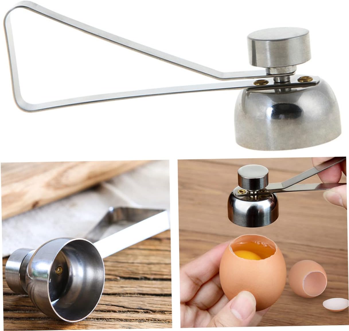 PRETYZOOM 2pcs Stainless Steel Egg Opener Shell Cutter German Egg Cracker Tool for Kitchen