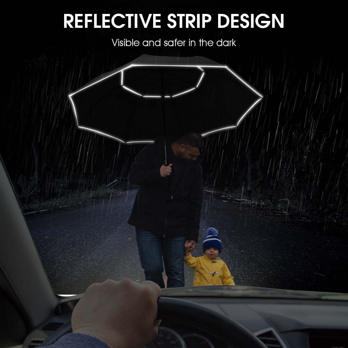 G4Free 47/54/62/68 Inch Automatic Open Golf Umbrella Oversize Extra Large Double Canopy Vented Windproof Waterproof Stick Umbrellas - Image 2