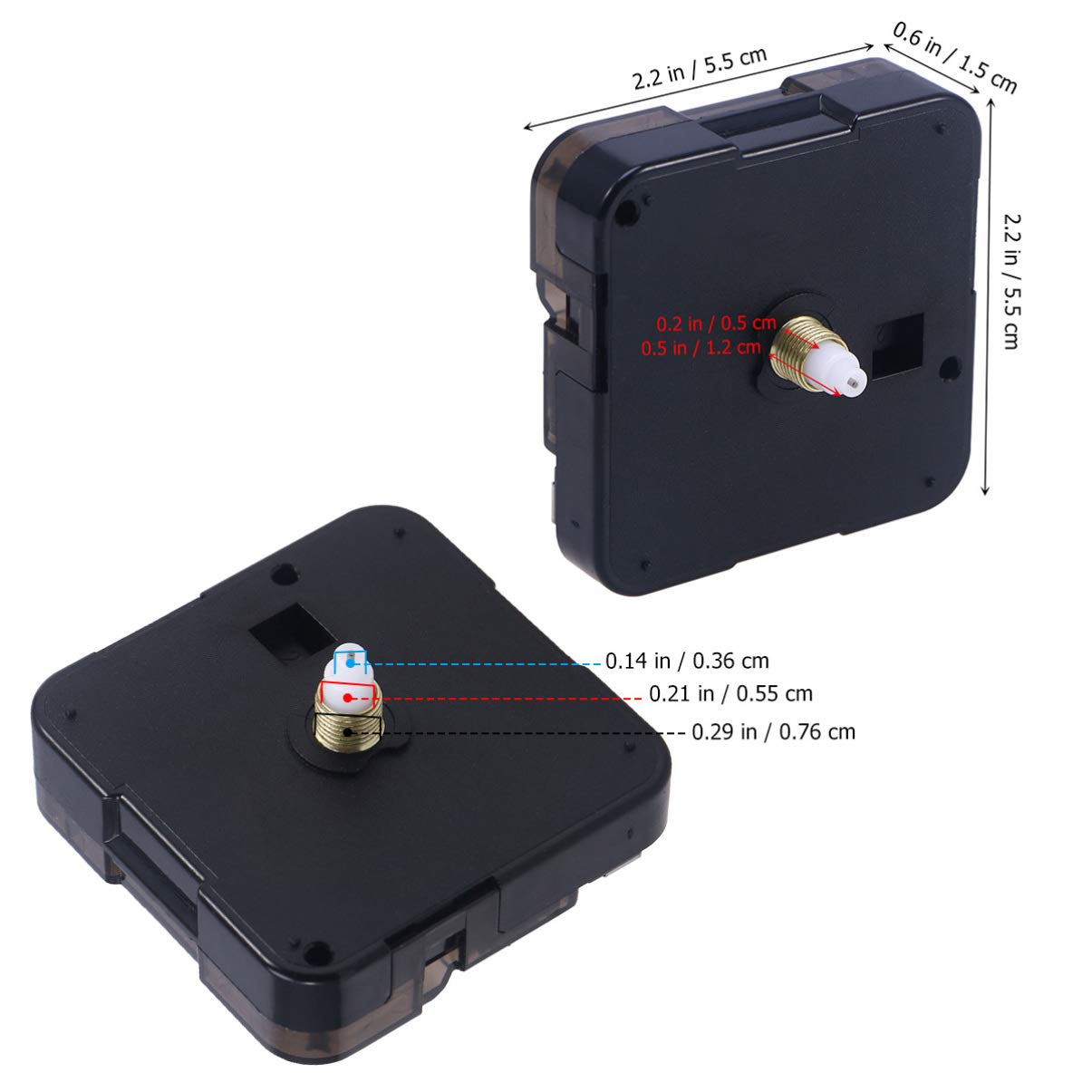 Jagowa Mécanisme d'horloge silencieuse à quartz - Mouvement de rechange pour horloge murale - Accessoires de réparation à faire soi-même - 18 mm