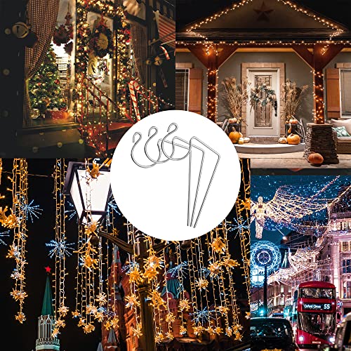 Tugaizi 60 Pieces Christmas Light Gutter Hooks Ornament Light Hanger Metal Wire Hooks Gutter Clips For Hanging Outdoor String Lights (Silver) #TOP5