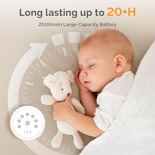 Miniatura 6 de MelodySusie Máquina de sonido con luz nocturna y máquina de ruido blanco recargable con 31 sonidos relajantes para bebés y adultos Terapia de