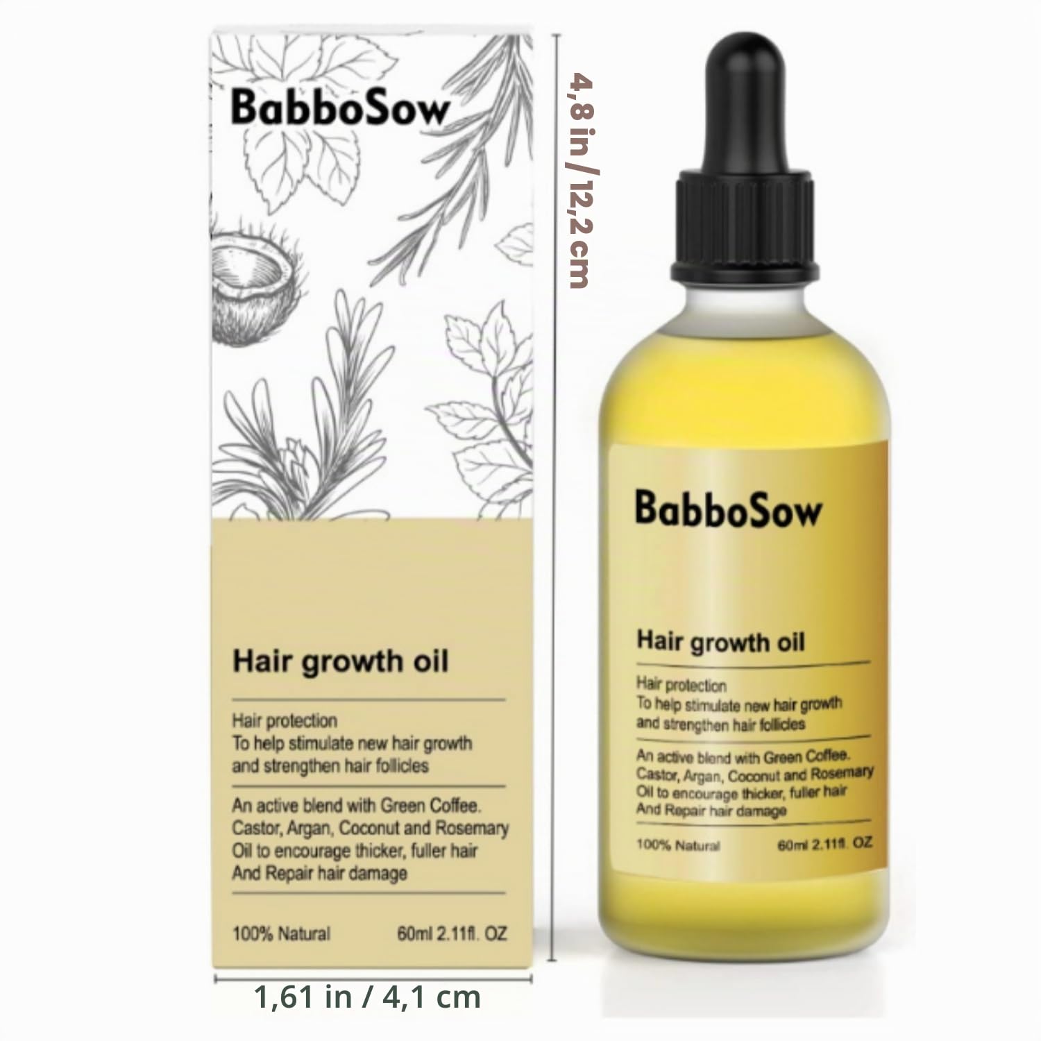 Teluni BabboSow Haaröl-Rosmarin-Haarpflege-Ätherisches Öl (3 Stück)