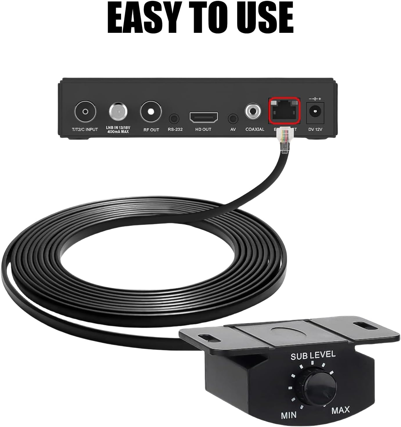 Universal Bass Control Knob, Bass Volume Knob with Extension Cable for Car Amplifier, Bass Knob for Car Amplifier 4 Pin