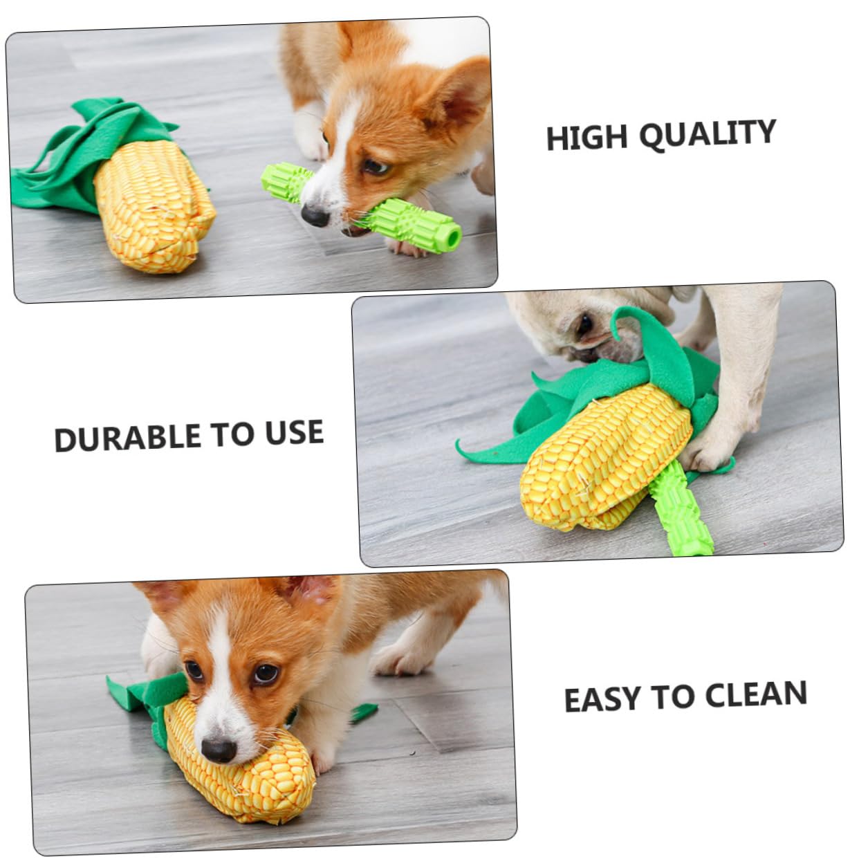 Angoily 3sets Giocattolo Interattivo per Cani e Gatti Forma di Mais Dispenser di Cibo e Gioco Puzzle per La degli Animali Domestici in Pile Morbido per Allenamento e Divertimento