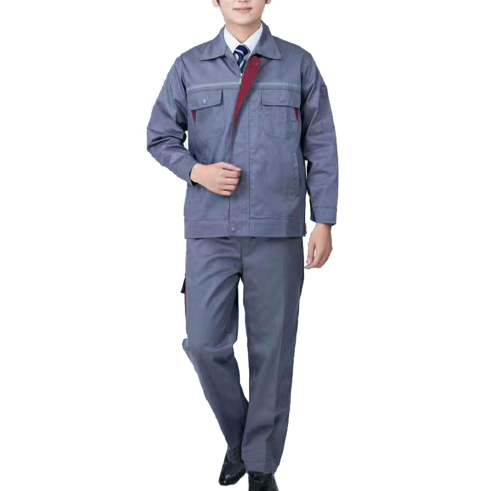 Mens Manica Lunga Tuta Lavoro Tute Per Le Donne Officina Meccanico Uniformi Abbigliamento Da Lavoro Con Striscia Riflettente
