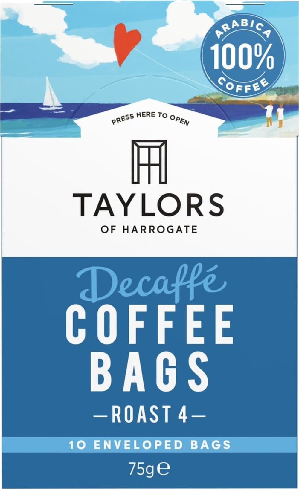 Taylors of Harrogate Decaffe Enveloped Coffee Bags, Roast 4, 10 Bags