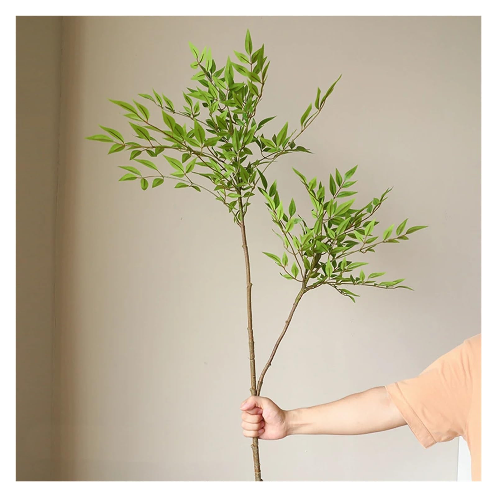 Künstliche Tannenzweige 75–140 cm künstliche Pflanzen, Nandina-Baum, grün, hohe, Blätter, Zweige for die Dekoration von Haus, Garten und Büro(75cm 1 Branch)