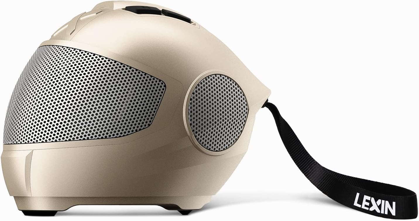 LEXIN Model S, Ultra-Portable Bluetooth Speaker, Helmet Style Small Wireless Speaker, Loud Stereo, Deep Bass, IPX4, Smart TWS Pairing for Home, Outdoors (Rose Gold) LEXIN Model S, Ultra-Portable Bluetooth Speaker, Helmet Style Small Wireless Speaker, Loud Stereo, Deep Bass, IPX4, Smart TWS Pairing for Home, Outdoors (Rose Gold)
