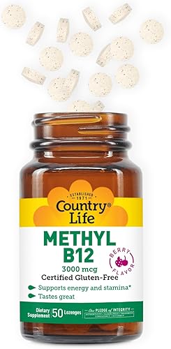 Miniatura 3 de Country Life Pastillas Metil B-12 de 3000 mcg, veganas, metilcobalamina para energía y, de fácil absorción, vitamina B12, apoya los niveles de