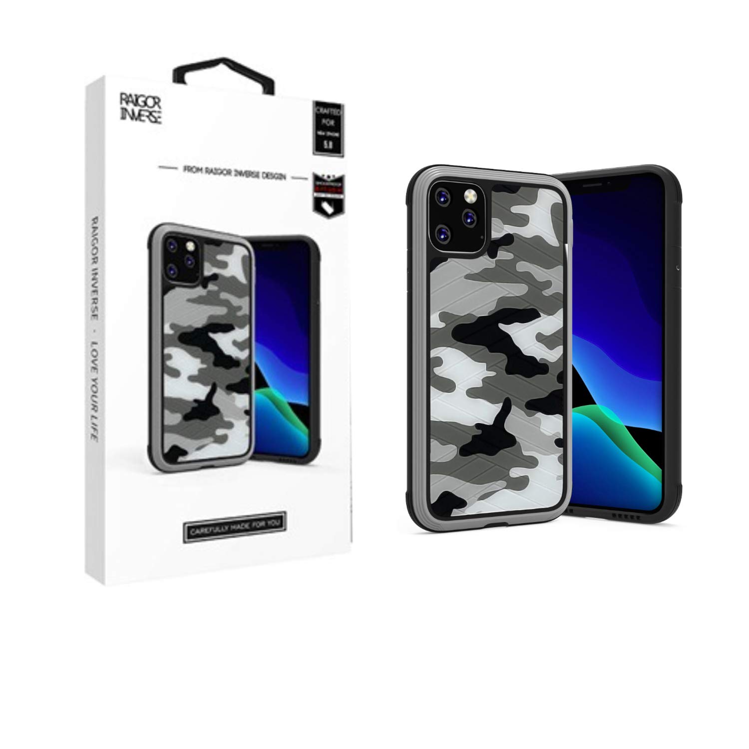 Raigor Inverse Camouflage Pattern Back Cover Apple iPhone 11 Pro Max (Grey)