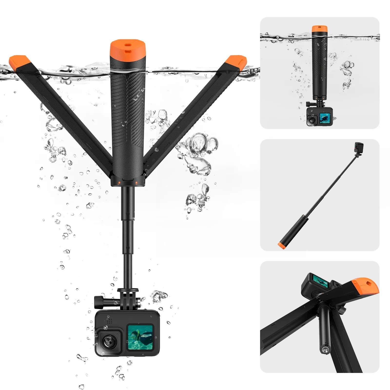 Impugnatura galleggiante galleggiante impermeabile per action camera GoPro altamente visibile per Akaso e Wolfgang Action Camera dispositivo di galleggiamento con impugnatura testurizzata