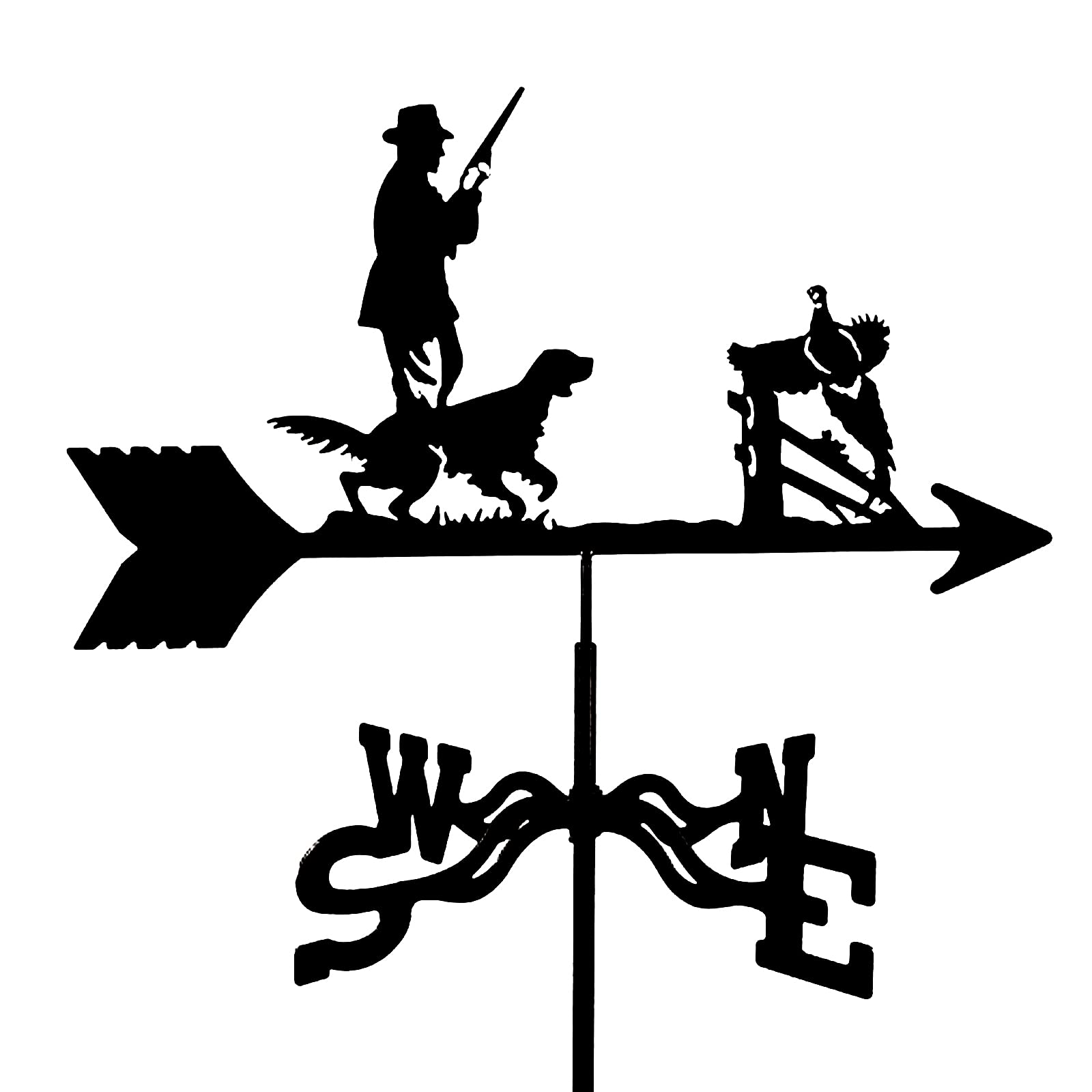 TAXXII Weather Vane,Stainless Steel Farm Retro Wind Direction Indicator, Yard Measuring Tools for Garden Patio Decoion-Hunter