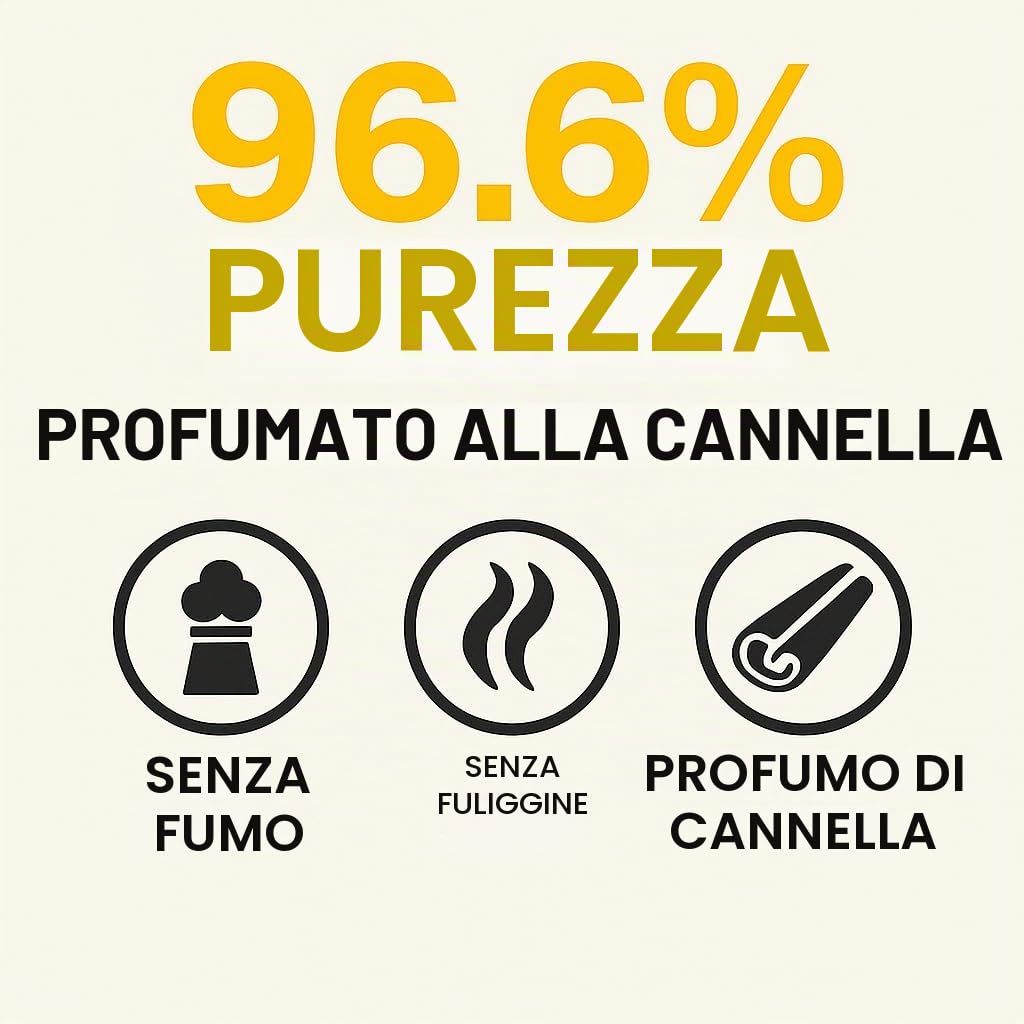 GiDeli bioetanolo 2 x 10 l con profumo di cannella 96,6% etanolo per camini interni ed esterni, senza fumo e fuliggine, da mais e barbabietola da zucchero