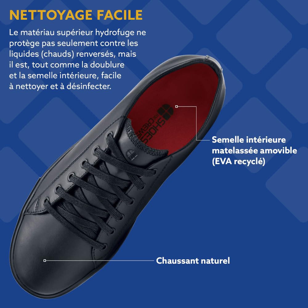 Shoes for Crews Baskets de Travail antidérapantes Unisexes – Confortables, légères, idéales pour Le Commerce de détail, la Restauration, Cuisine, Bistro – Old School Low Rider IV