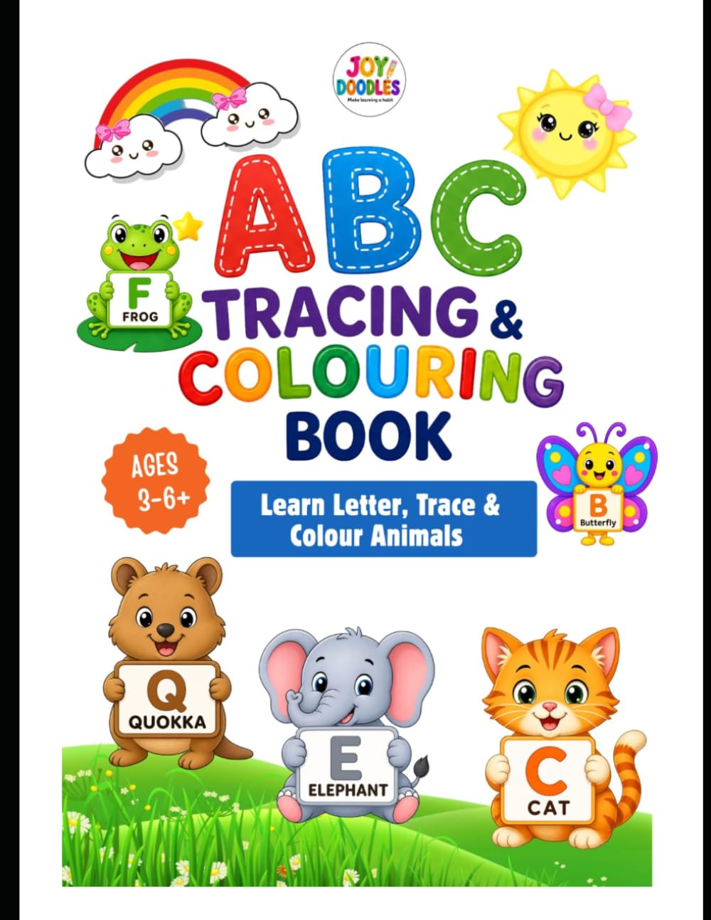 ABC Tracing & Colouring Book: Learn Letters, Trace & Colour Animals , Preschool Workbook for Kids Ages 3–6+