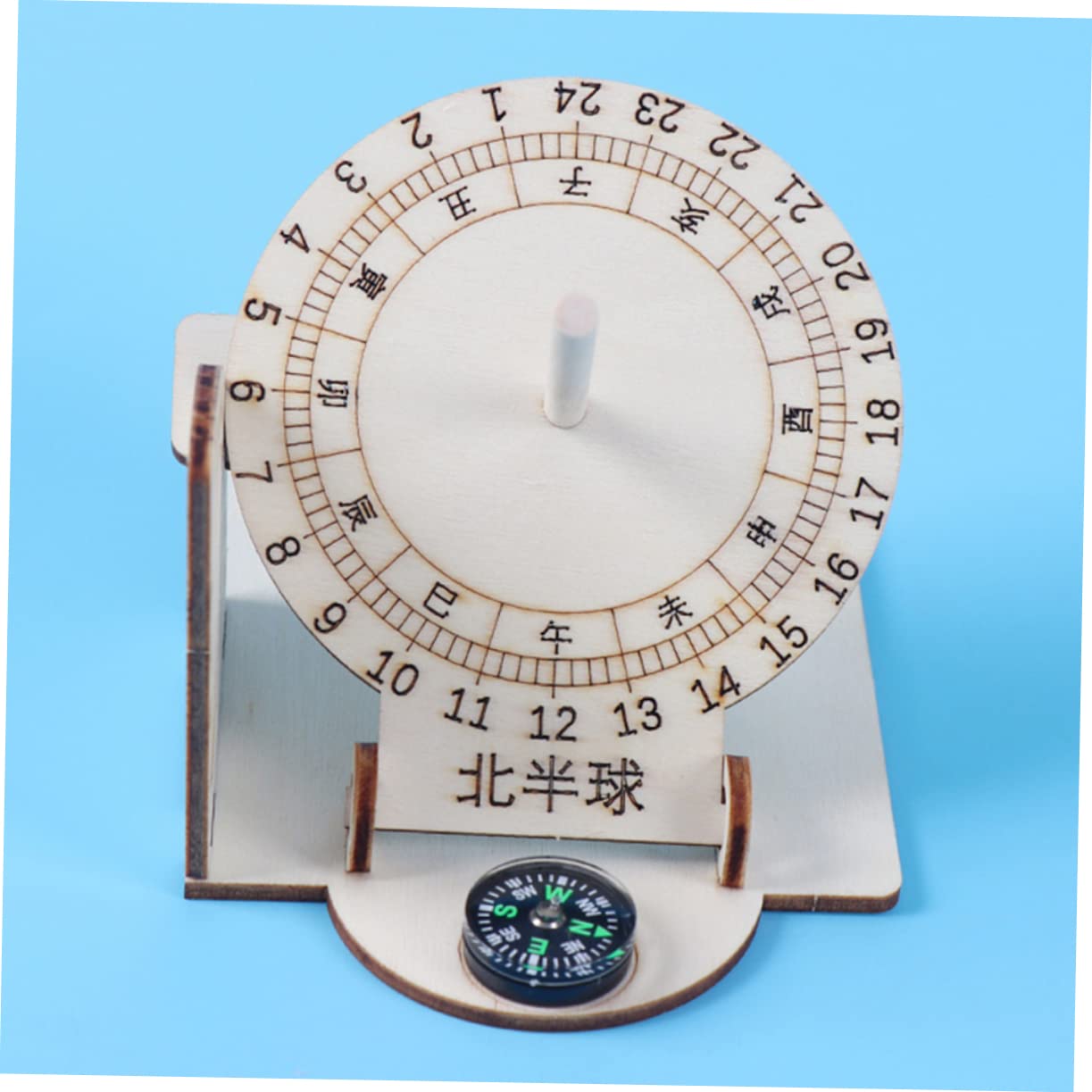 iplusmile 2pcs DIY Assembling Teaching Home Decor Ancient Sundial Clock Sundial Ornament DIY Sundial Clock Equatorial Sundial Clock Scientific Sundial Child Toy Puzzle Wooden - Image 6