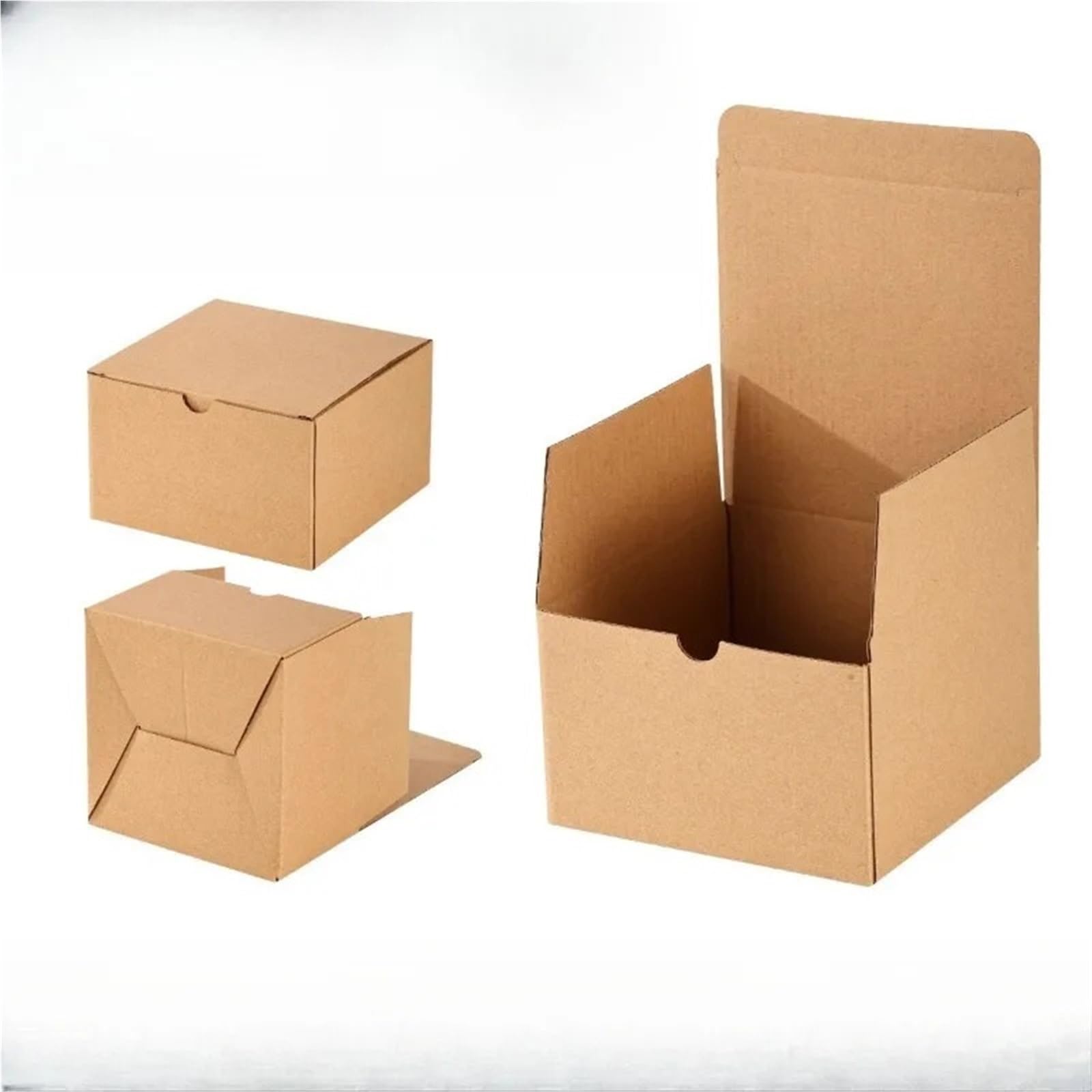 Packung Kraftpapier-Lippenstiftetuis 20 Stück quadratische, dreilagige, faltbare Geschenkbox | For Make-up-Zubehör, Spielzeug, Geschenk(10x10x10cm)