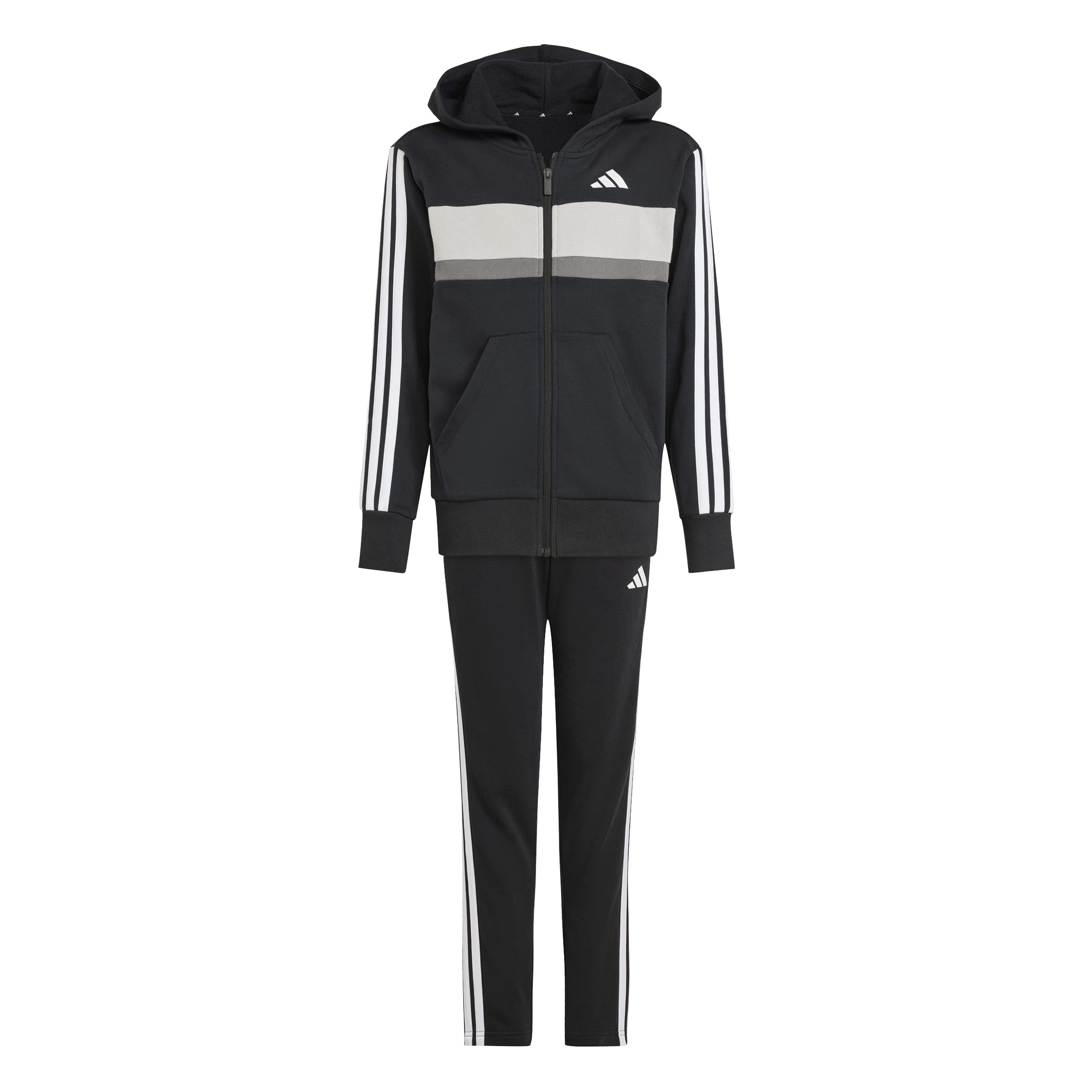 adidas Unisex Kinder Seasonal Essentials Tiberio 3 Stripes Fleece Tracksuit Trainingsanzug