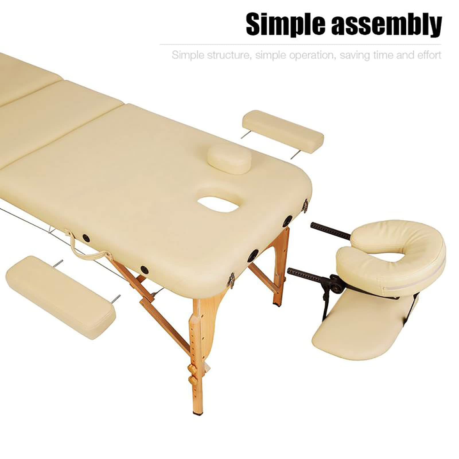 Massagetisch Tragbares Massagebett Spa-Bett Höhenverstellbare 3-teilige Klappcouch Gesichtswiege Salonbett Mit Tragetasche