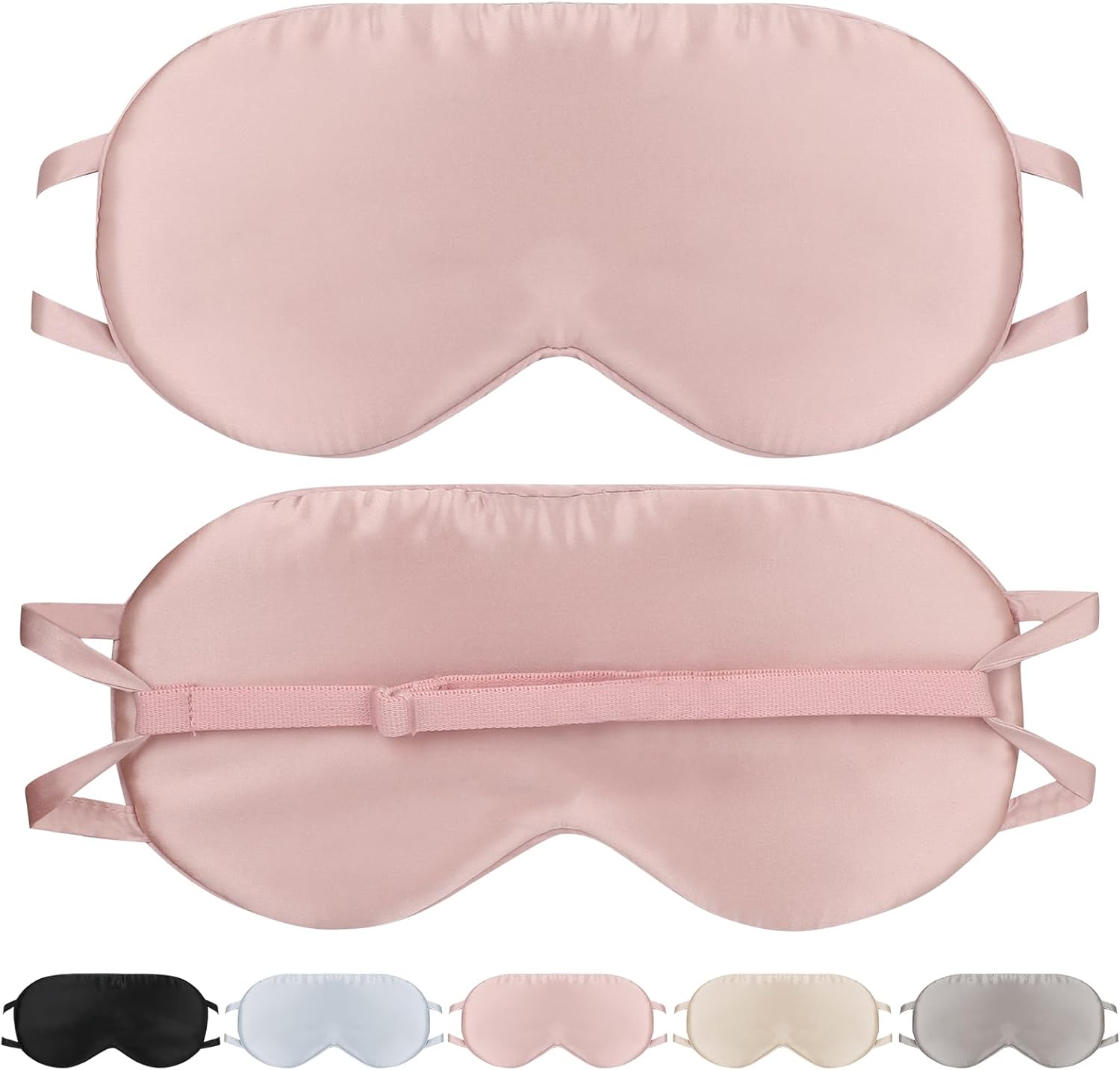 シルクアイマスク 睡眠用 調節可能なストラップ付き レディース/メンズ/大人用 ブラックアウト ピュアマルベリーシルクスリープマスク