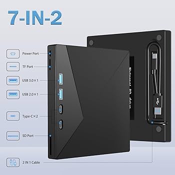 4K DVDプレーヤー Amazon.com: 7 in 1 External Blu Ray Drive, 4k Blu Ray Burner