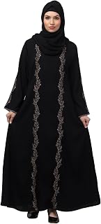 HIZFASON women latest stylish embroideed A-Line modest wear abaya burka Price In India
