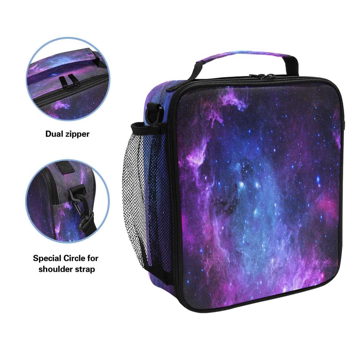 Borsa Frigo Isotermica Galaxy Space Con Tracolla - 24x9x27 Cm, Impermeabile, Per Pranzo, Scuola, Picnic