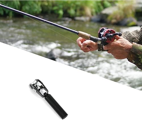 Miniatura 5 de Rodillo de pesca de acero inoxidable con punta de guía superior caña de pescar para barco de mar, pesca Trolling, negro