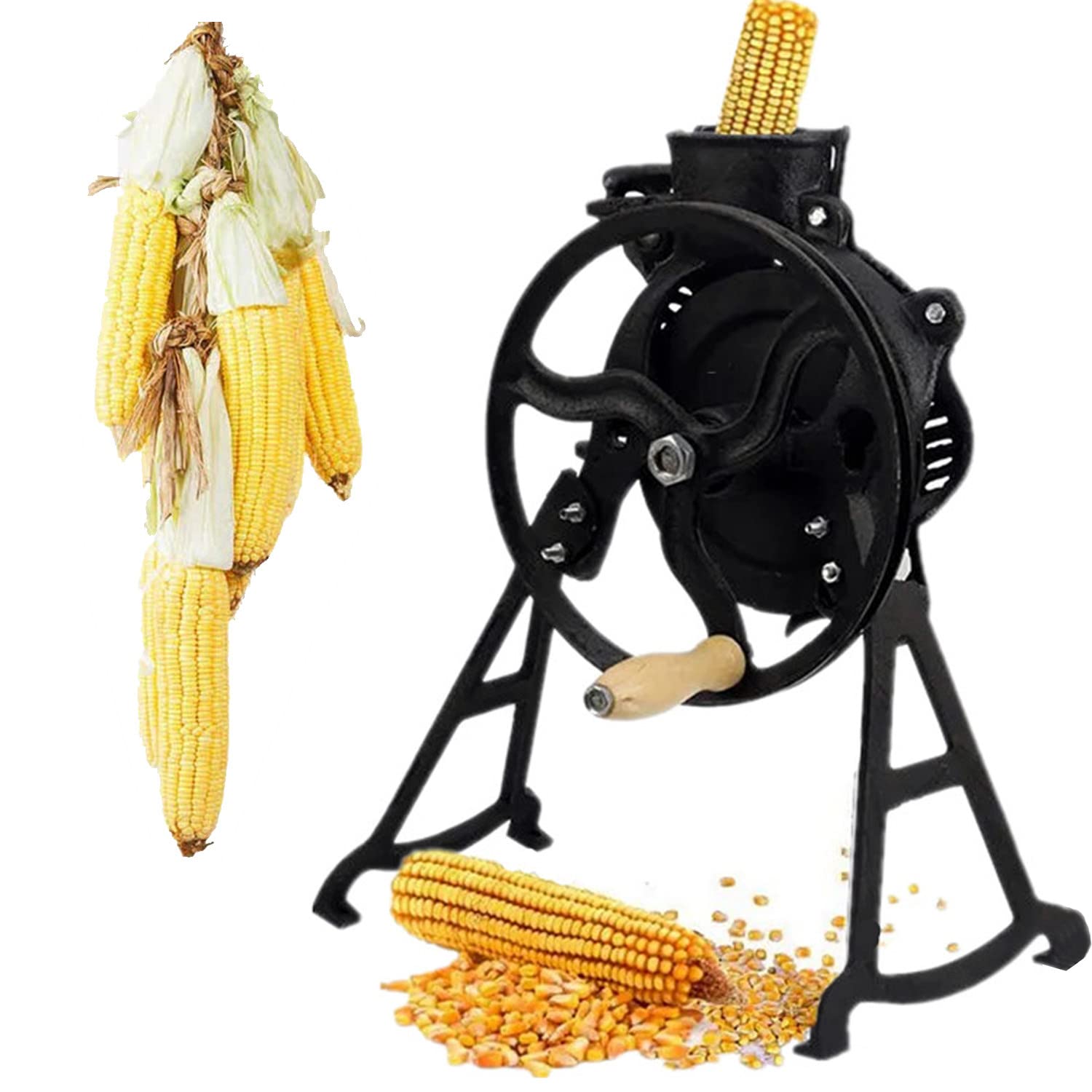 Trebbiatrice Manuale per Mais da 40~60 kg/h, sgranatrice per Mais per impieghi gravosi a manovella per Mais secchi