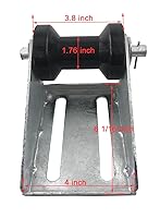 Vista 2 de Rodillo de quilla de remolque de barco de 4 pulgadas con kit de montaje de soporte, rodillo de remolque de barco, acero galvanizado, negro, PU