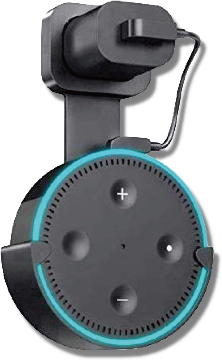 Sintron Wall Mount Speaker Mounts for Dot 2 - Smart Home Outlet Wall Mount Stand for Dot 2nd Generation Speaker Holder with Charging Cord Cable,Space Saving Accessories Without Messy Wires