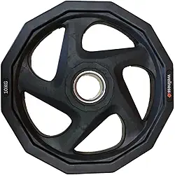 Anilha Olímpica Rubber com 5 furos de 10kg Wellness - WK012