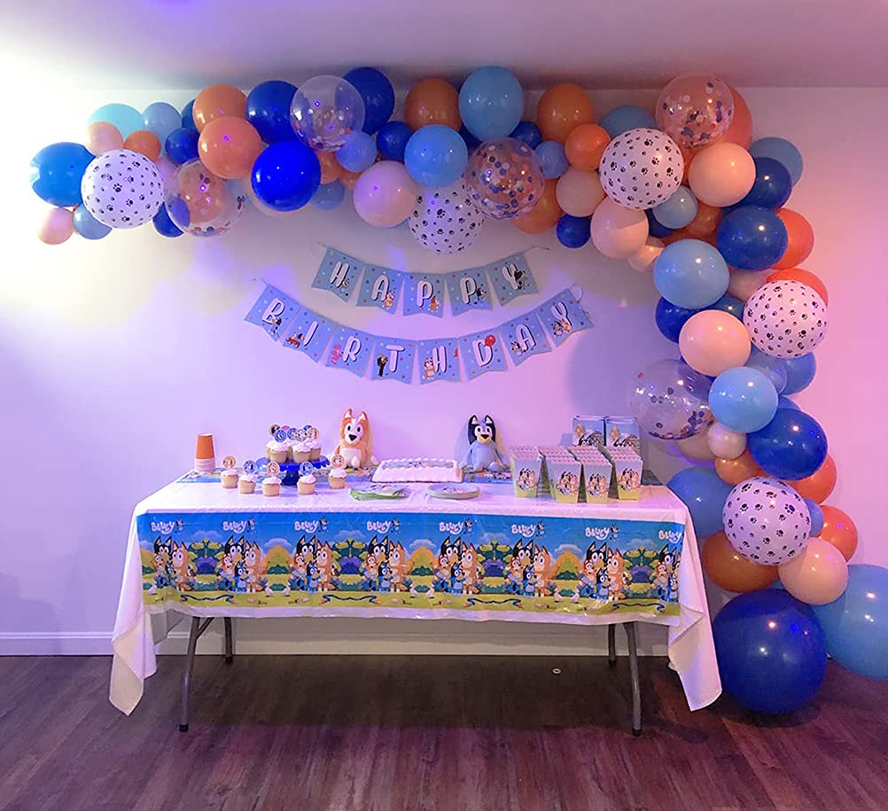 115 Pack Blueyi Theme Party Balloons Garland Decorations, 18" 10" 5