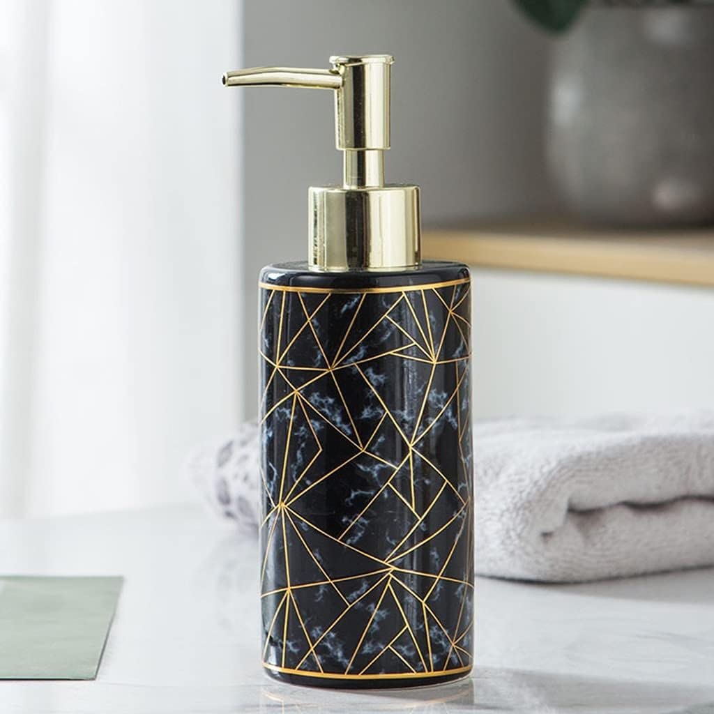 Bablack-A - Dispenser per sapone alla moda, 300 ml, in ceramica, ricaricabile, per lozioni, casa, bagno, doccia, dispenser di sapone di alta qualità