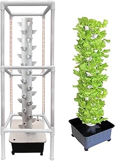 Dazuli Hydroponic Tower Growing Sytem, Indoor Grow System with Grow Lights and Stands, Soilless Cultivation Grow Tower, 45 Holes Aeroponics Growing Kit,110V