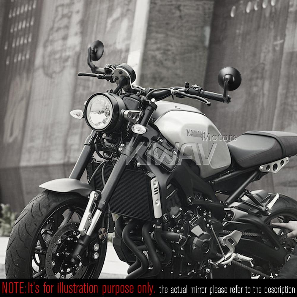 Amazon.co.jp: KiWAV バーエンドミラー ボブ 黒 ヘビーウェイト 16mm